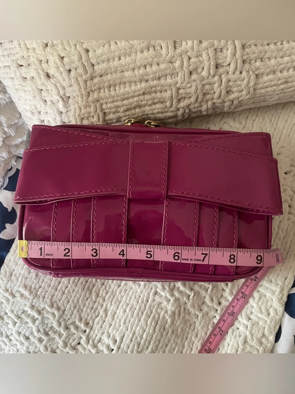 ZAC Zac Posen Patent Cosmetic Case / Makeup Bag – Fuchsia